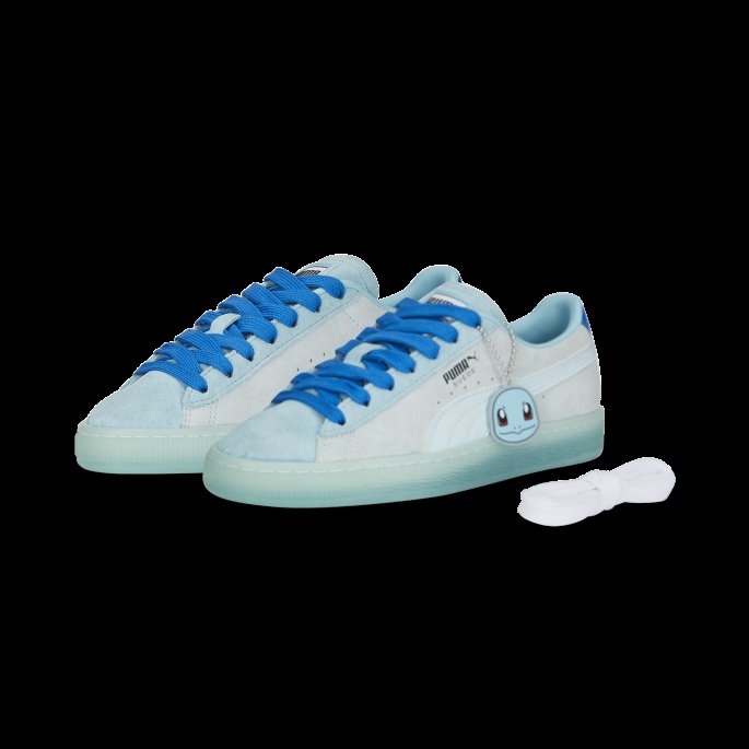 Puma På Tilbud X Pokmon Semsket Skinn Squirtle Joggesko Ungdom Petit Four-nitro Blå
