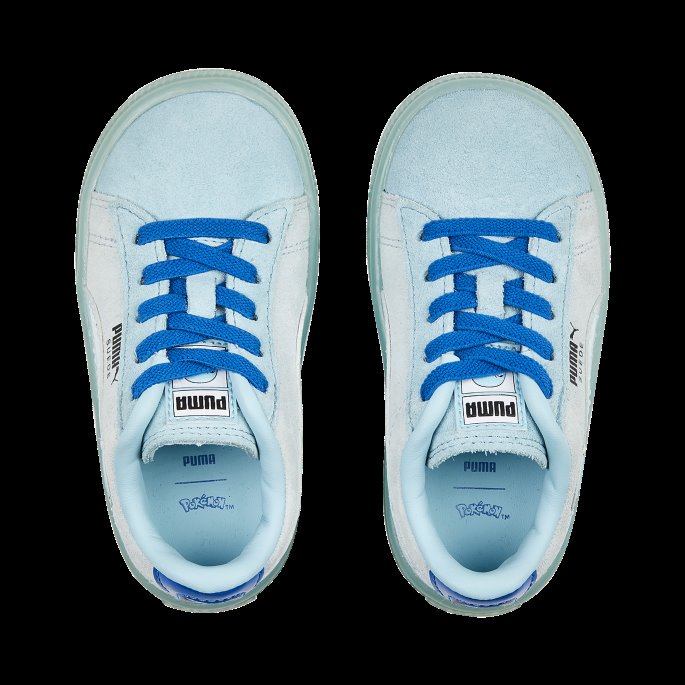 Puma På Tilbud X Pokmon Semsket Skinn Squirtle Alternativ Lukking Joggesko Babyer Petit Four-nitro Blå