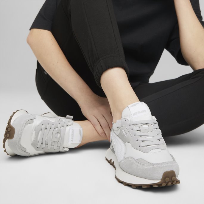 Puma På Tilbud Vaporous Grå-grå Fiolett Rider Fv Myke Dame Joggesko