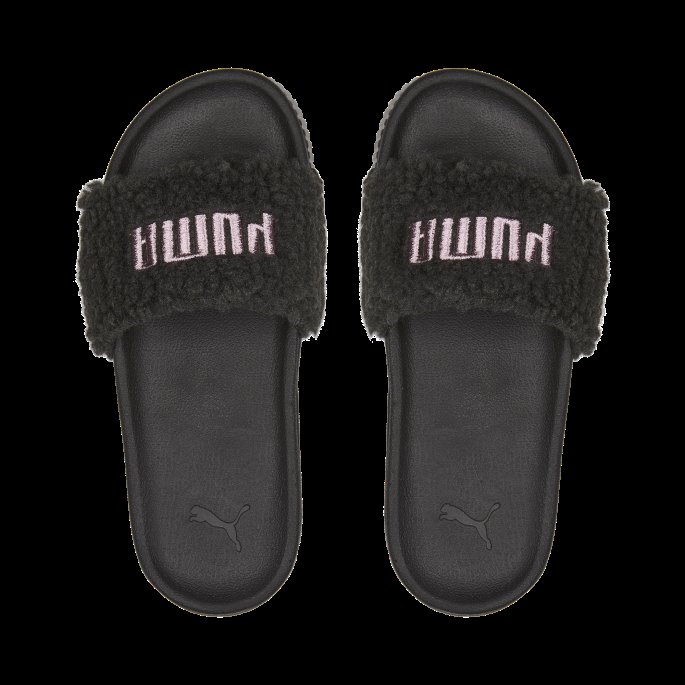 Puma På Salg Plattform Sherpa Slides Kvinner Svart-rosa Gull