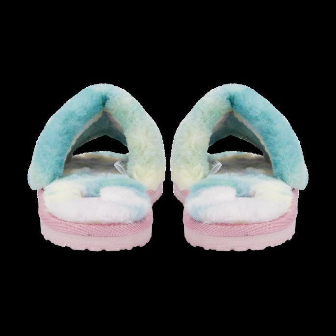 Mandelblomst-hvit Fluff Tie-dye Dametøfler Puma På Salg