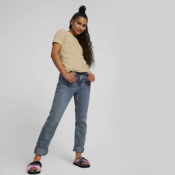 Svart-hvit Puma På Tilbud Fluff Tie-dye Dametøfler