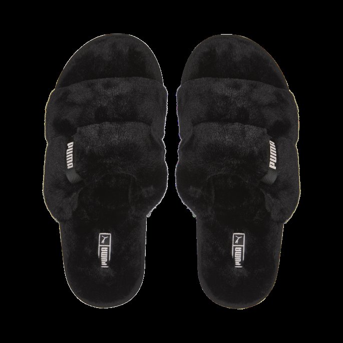 Fluff Solo Dametøfler Black-island Rosa Puma På Tilbud