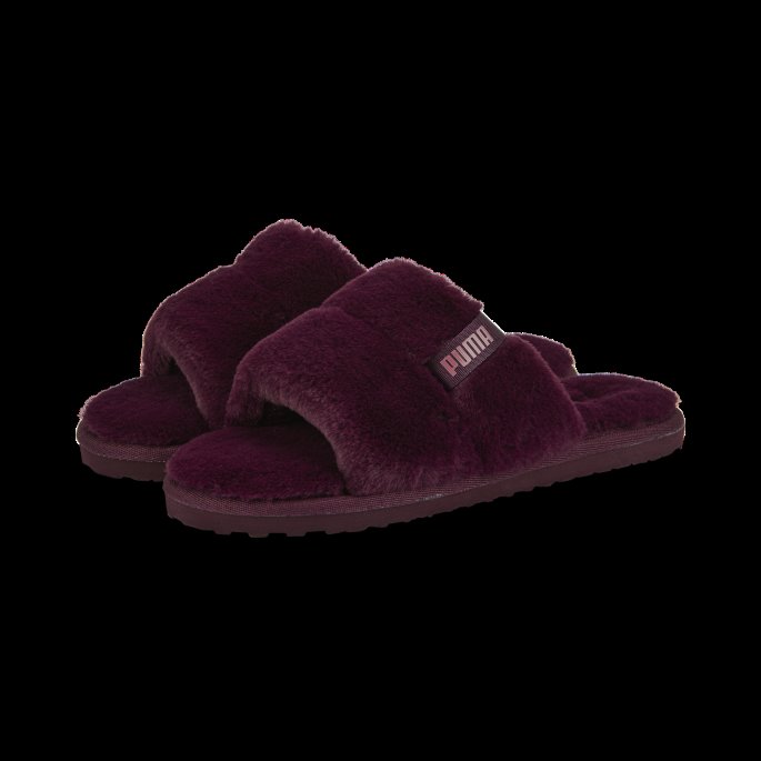 Puma På Tilbud Fluff Solo Dametøfler Aubergine-støvet Orkidé