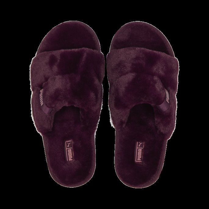Puma På Tilbud Fluff Solo Dametøfler Aubergine-støvet Orkidé