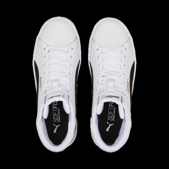 Puma På Tilbud Hvit-svart-team Gull Vikky V3 Mid Leather Sneakers Dame