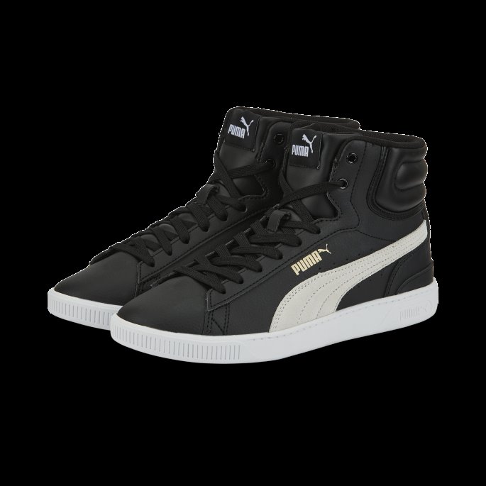 Puma På Tilbud Svart-hvit-team Gull Vikky V3 Mid Leather Joggesko Dame