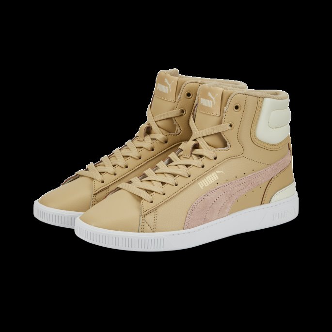 Vikky V3 Mid Leather Joggesko Kvinner Puma På Tilbud Sand-rose Kvarts-urørt-gull