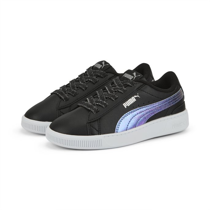 Puma På Tilbud Svart-sølv Vikky V3 Bioluminescence Alternativ Lukking Barnejoggesko