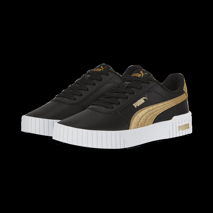 Black-team Gold Puma På Tilbud Carina 2.0 Distressed Joggesko For Kvinner