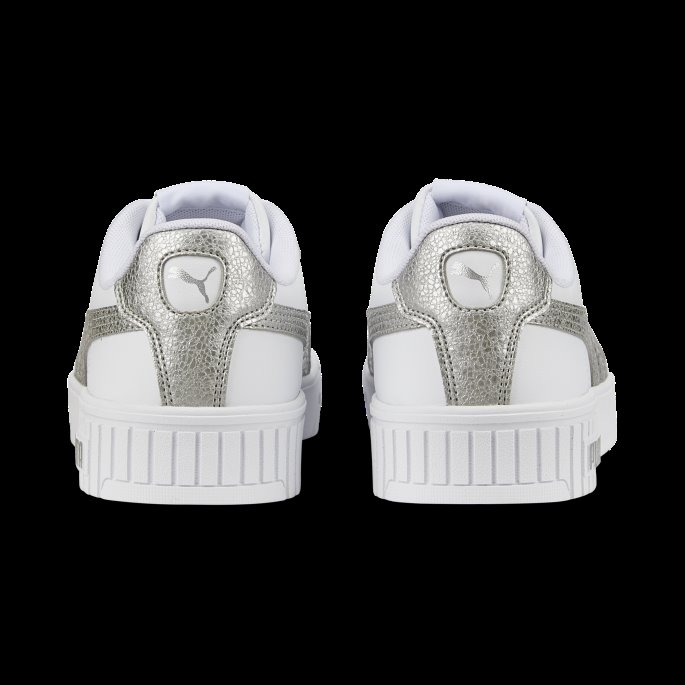Hvit-sølv Carina 2.0 Distressed Joggesko For Kvinner Puma På Tilbud