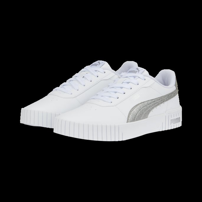 Carina 2.0 Distressed Joggesko Dame Hvit-sølv Puma På Tilbud
