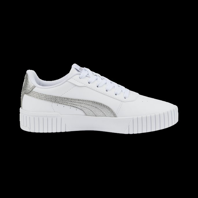 Carina 2.0 Distressed Joggesko Dame Hvit-sølv Puma På Tilbud