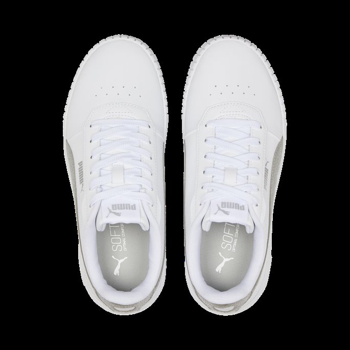 Carina 2.0 Distressed Joggesko Dame Hvit-sølv Puma På Tilbud