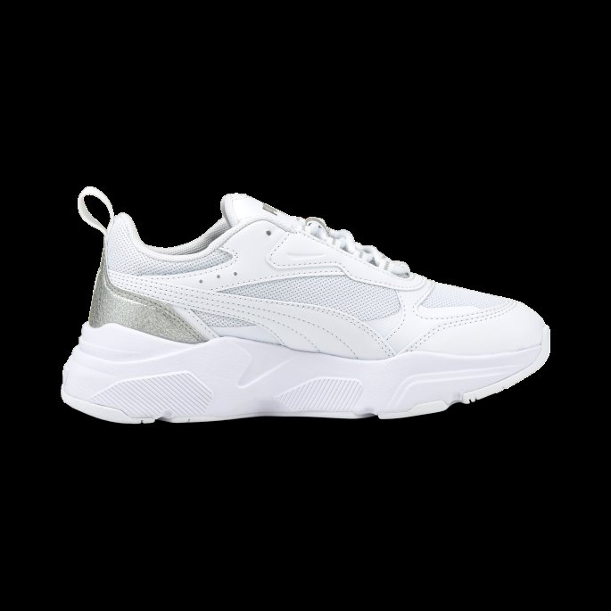 Puma På Tilbud Hvit-hvit-sølv Cassia Distressed Joggesko Kvinner