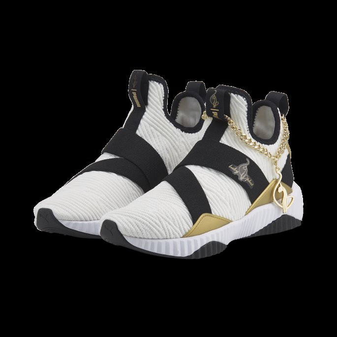 Puma På Tilbud X Baby Phat Defy Mid Treningssko For Kvinner Hvit-svart