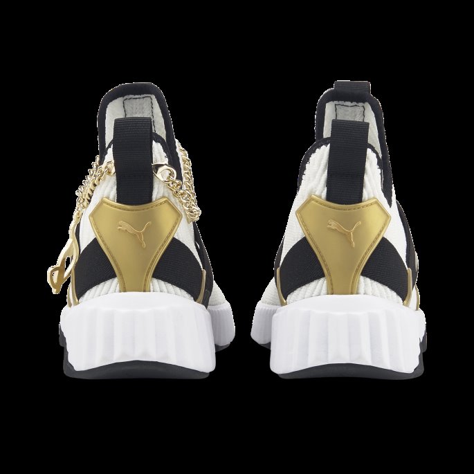 Puma På Tilbud X Baby Phat Defy Mid Treningssko For Kvinner Hvit-svart