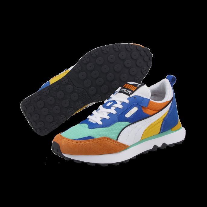 Biscay Green-vibrant Orange Rider Fv Joggesko Puma På Tilbud