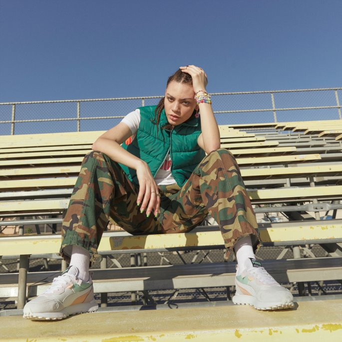 Hvit-lavendel Tåke Rider Fremtidige Vintage Joggesko Puma På Salg