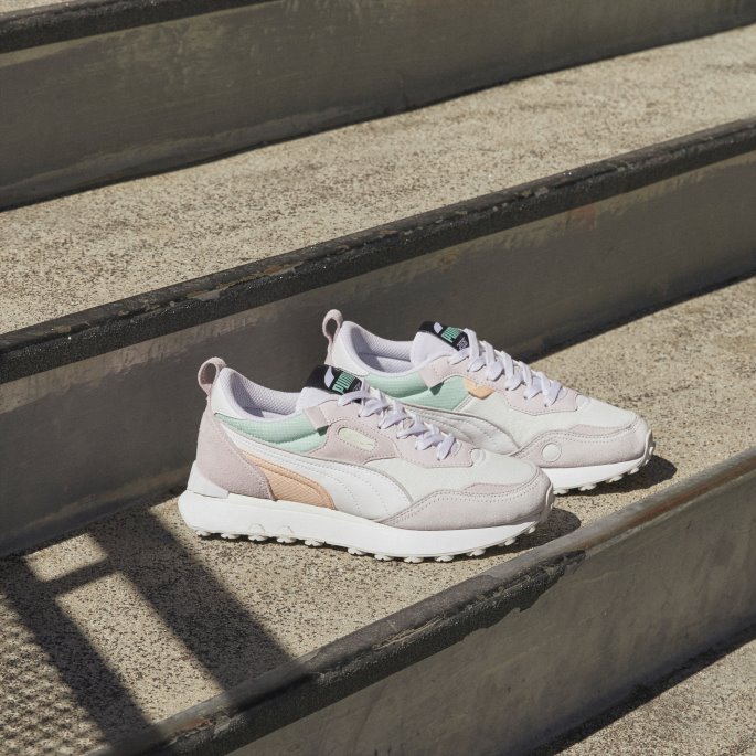 Hvit-lavendel Tåke Puma På Salg Rider Fv Joggesko
