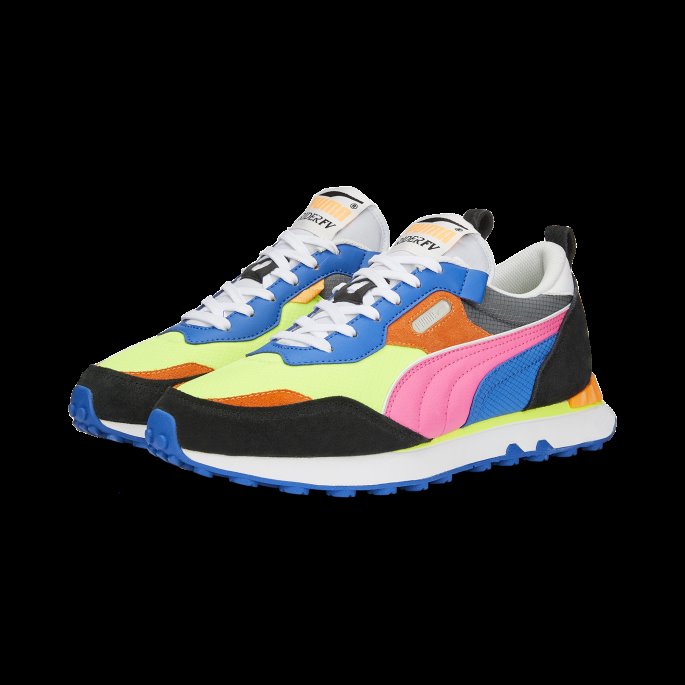 Puma På Tilbud Rider Future Vintage Joggesko Lime Squeeze-svart-royal