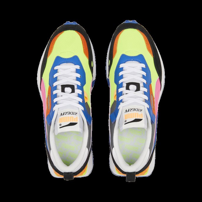 Puma På Tilbud Rider Future Vintage Joggesko Lime Squeeze-svart-royal