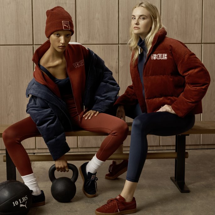 Puma På Tilbud X Vogue Semsket Skinn Klassiske Sneakers For Kvinner Intens Rød