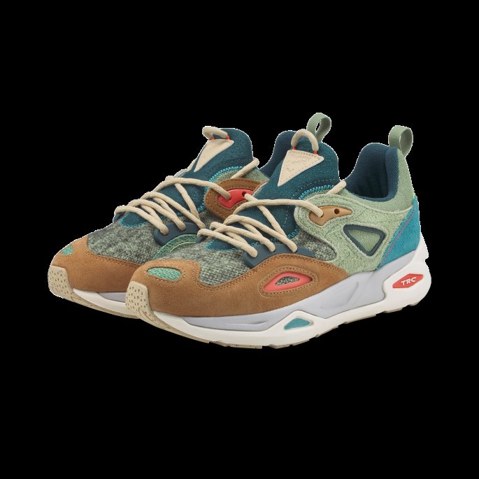ørkenbrun-støvet Grønn Puma På Tilbud Barndomsdrømmer Trinomic Blaze Joggesko
