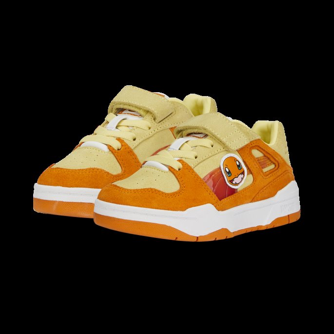 Puma På Tilbud X Pokmon Slipstream Lo Charmander Alternative Lukking Joggesko Barn Mørk Cheddar-blek Sitron