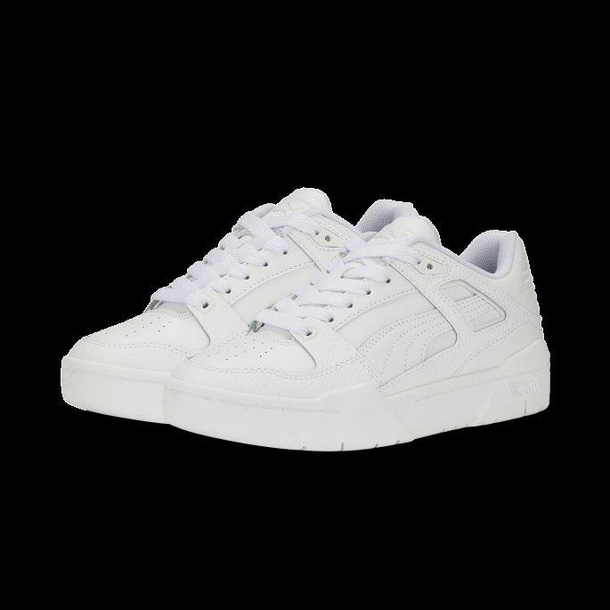 Puma På Tilbud Hvit-hvit Slipstream Skinn Joggesko Store Barn