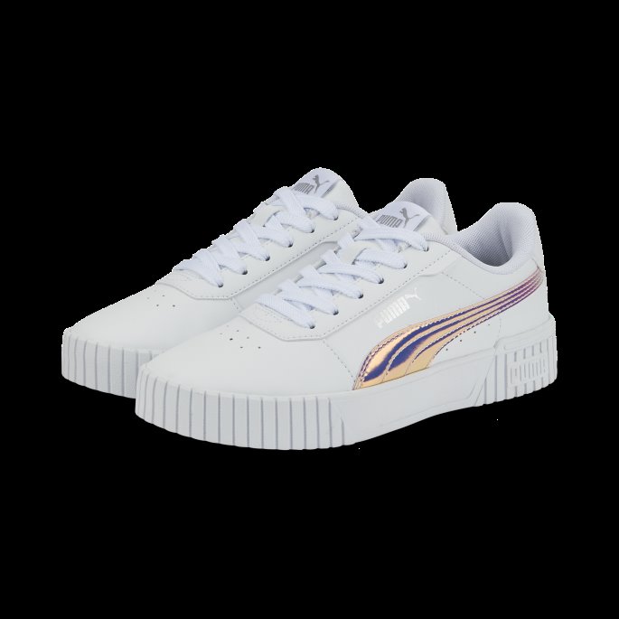 Hvit-sølv Puma På Tilbud Carina 2.0 Holo Sneakers Ungdom