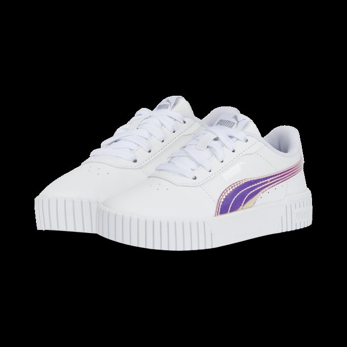 Hvit-sølv Carina 2.0 Holo Joggesko Kids Puma På Tilbud