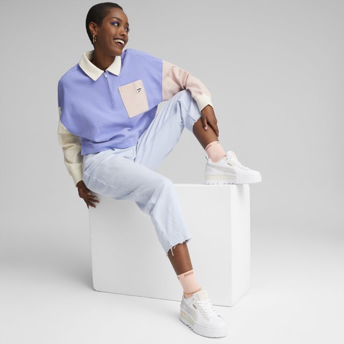 Mayze Wedge Pastell Dame Joggesko Puma På Tilbud Hvit