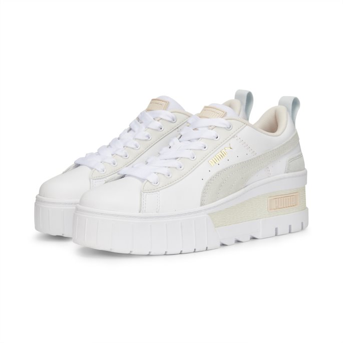 Mayze Wedge Pastell Dame Joggesko Puma På Tilbud Hvit