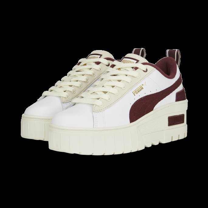 Mayze Wedge Ivy League Dame Joggesko Puma På Tilbud Hvit-aubergine