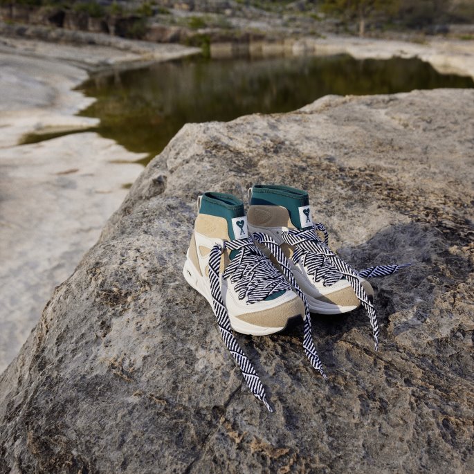 Marshmallow-light Sand Puma På Tilbud X Ami Trc Blaze Mid Joggesko