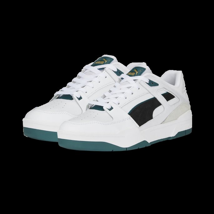 Hvit-svart-varsity Grønn Slipstream Semsket Fs Sneakers Puma På Tilbud
