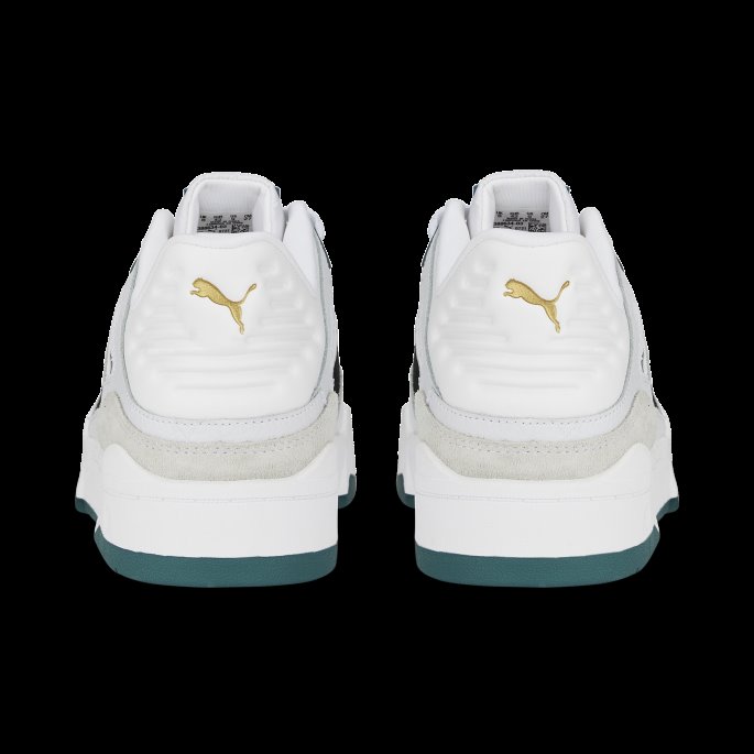 Hvit-svart-varsity Grønn Slipstream Semsket Fs Sneakers Puma På Tilbud