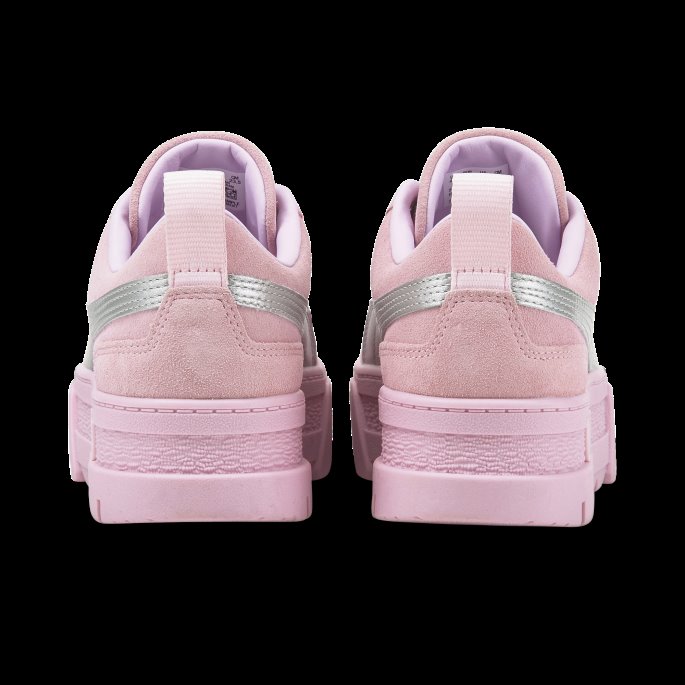 Puma På Tilbud X Dua Lipa Mayze Semsket Skinn Metallic Joggesko For Kvinner Rosa Dame-sølv