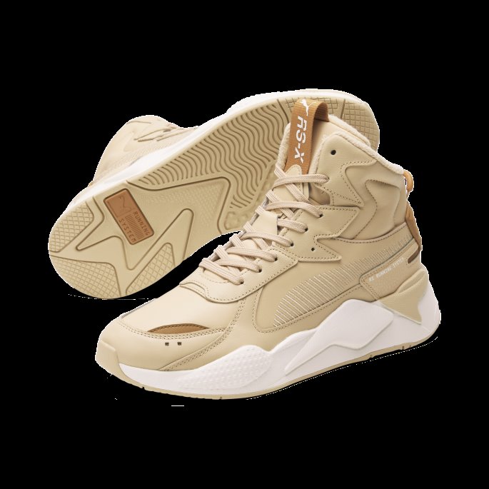 Rs-x Mid Leather Joggesko Puma På Tilbud Lett Sand-lett Sand