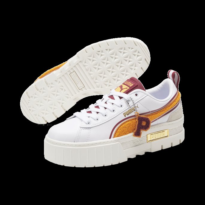 Hvit-aprikos-rød Dahlia Puma På Tilbud Mayze New Heritage Joggesko For Kvinner