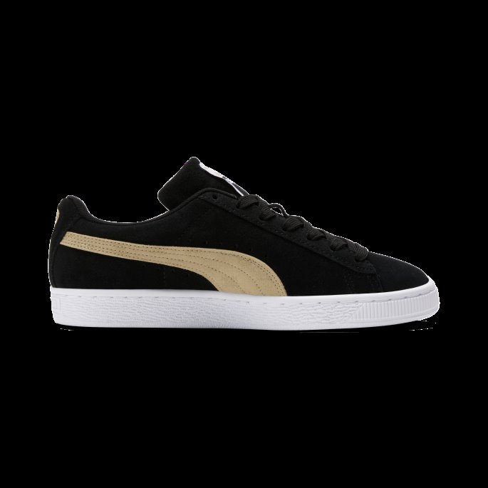 Puma På Tilbud Semsket Skinn Klassiske T7 Joggesko For Kvinner Sort-lys Sand-hvit
