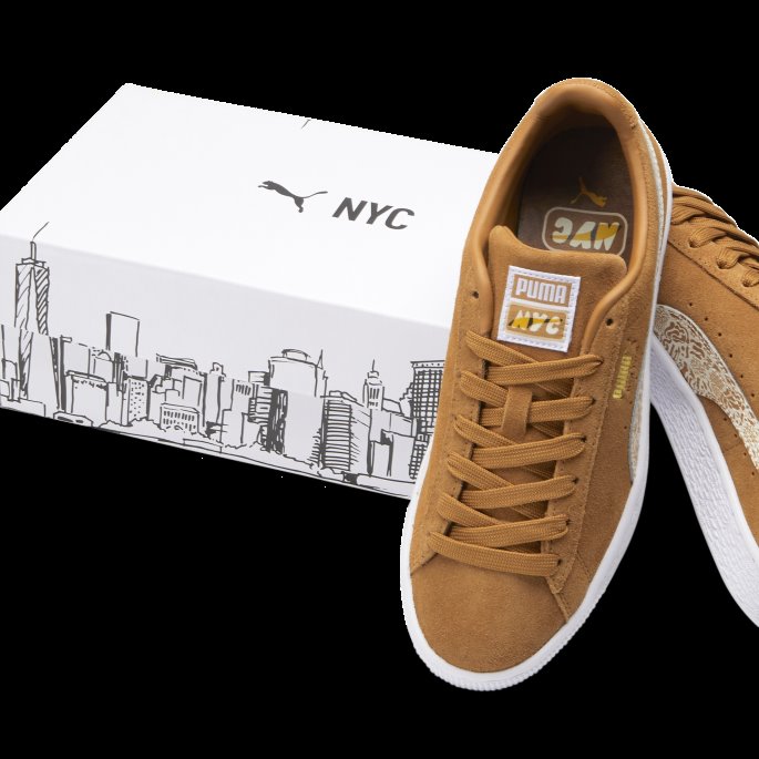 Semsket Skinn Klassikere Xxi Nyc Graffiti Dame Joggesko Puma På Tilbud ørkenbrun-urørt
