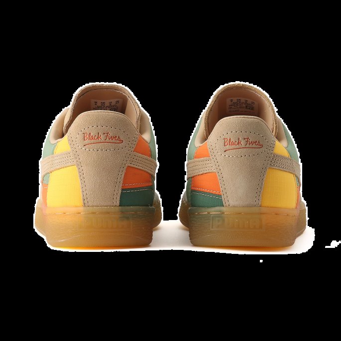 Lys Sandstøvet Grønn Puma På Tilbud X Sorte Fives Semsket Sneakers