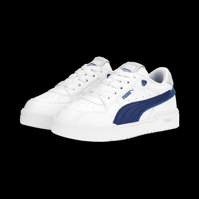 Ca Pro Glitch Små Barnesko Hvit-sjø Blå-fjær Grå Puma På Tilbud