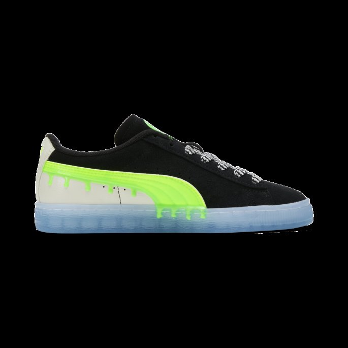 Puma På Tilbud Svart-limegrønn Semsket Slime Store Barnesko