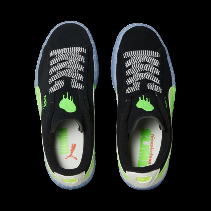 Puma På Tilbud Svart-limegrønn Semsket Slime Store Barnesko
