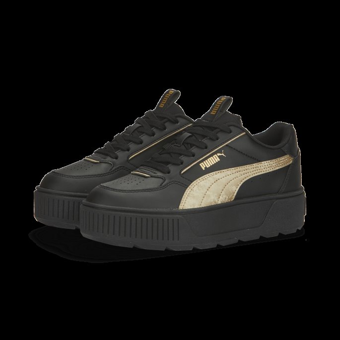 Karmen Rebelle Metallics Joggesko Dame Puma På Tilbud Svart-gull