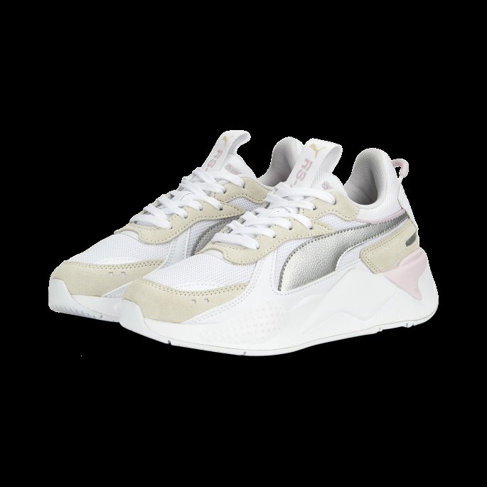 Rs-x Metallic Joggesko Ungdom Puma På Tilbud Hvit-sølv-urørt