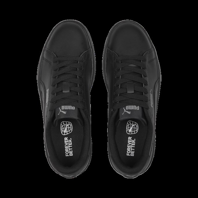 Black-shadow Grå Smash 3.0 Skinn Joggesko Ungdom Puma På Tilbud